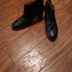 Black leather ankle boot